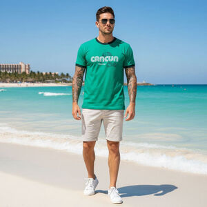 Aeropostale XL Green Cancun 04 Cotton T-shirt Y2K